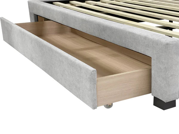 Arlo Bed Frame with Storage – Light Grey (King & Queen)