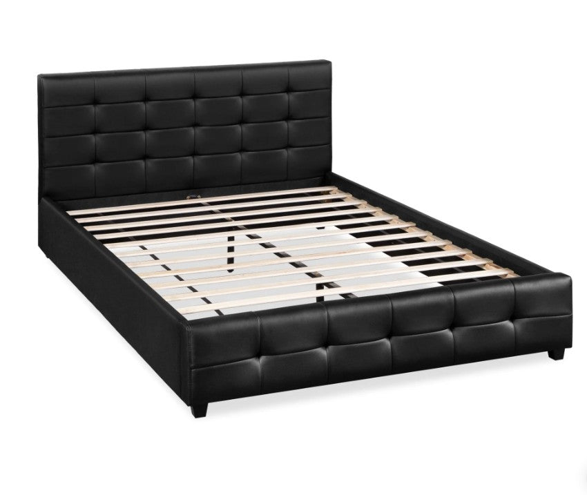 Oslo PU Leather Queen Bed Frame – Black