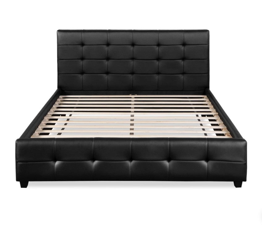 Oslo PU Leather Queen Bed Frame – Black