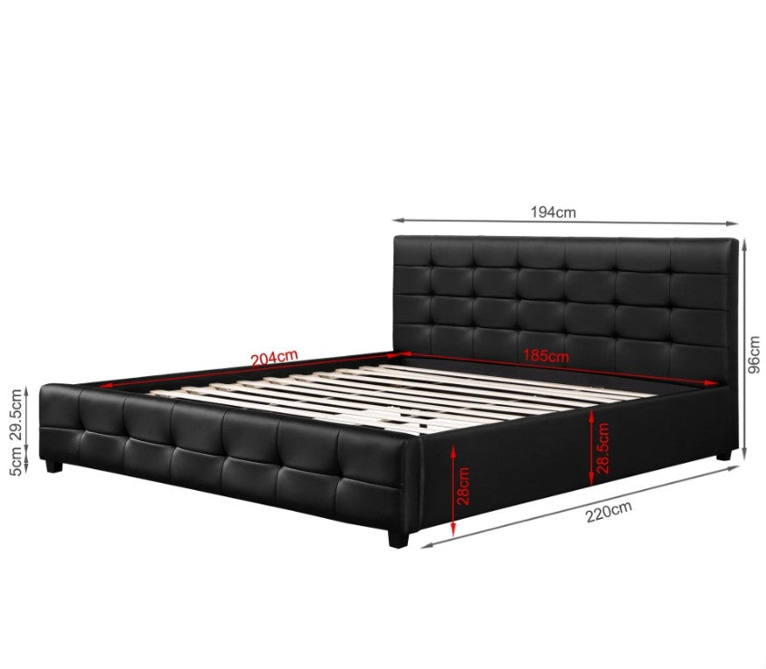 Oslo PU Leather Queen Bed Frame – Black