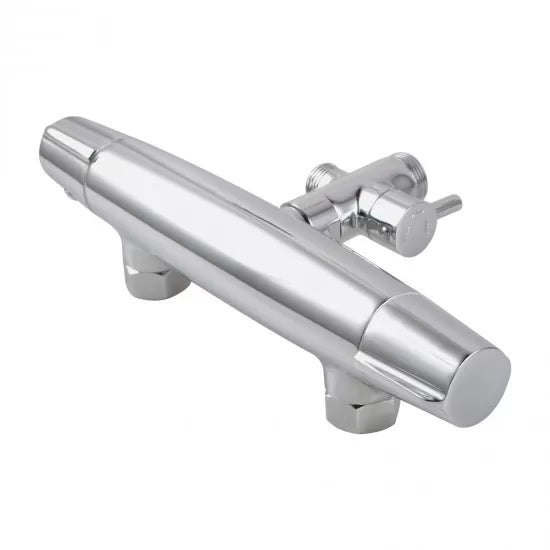Round Twin Shower Set With ABS Top Shower Head and Sliding Rail Diverter Mixer Tap Bottom Water Inlet