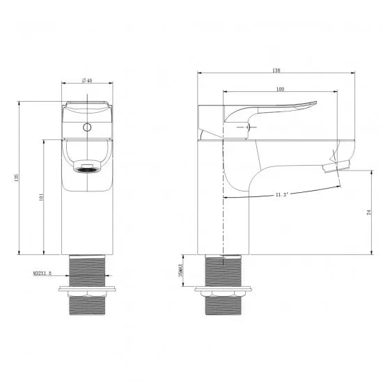 Bathroom Chrome Basin Mixer Tap