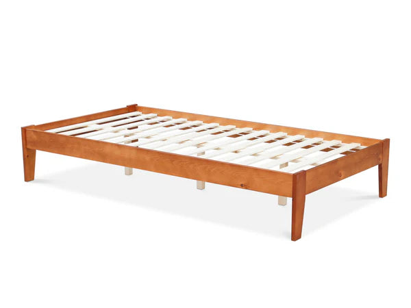 King Single Wooden Bed Frame – Oak Finish