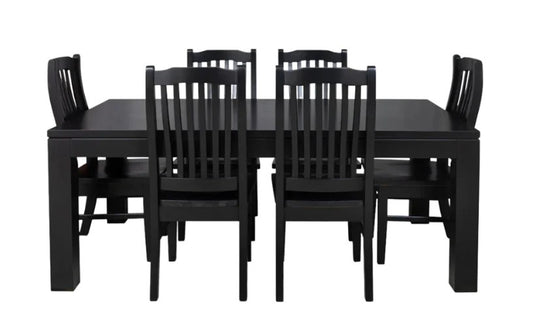 Milan 7-Piece Black Dining Suite