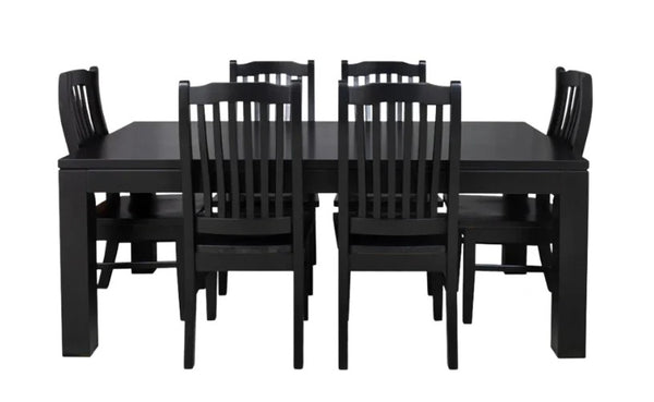 Milan 7-Piece Black Dining Suite