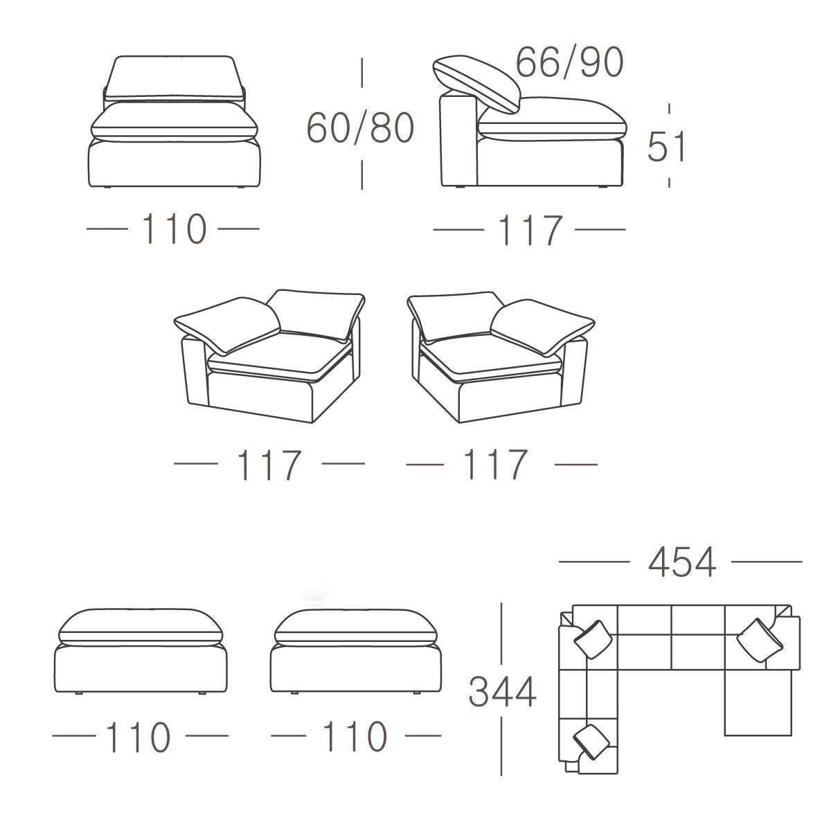 Melissa Feather Filled Modular Corner Lounge Suite