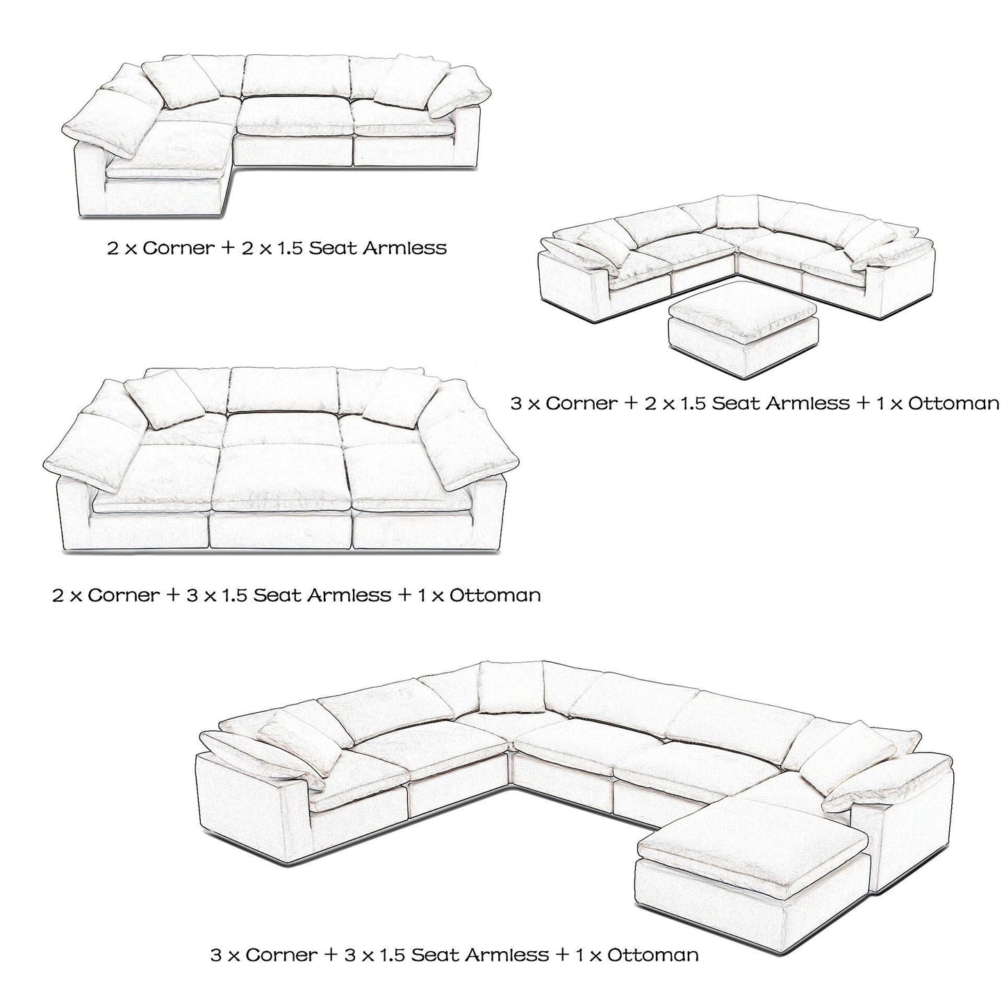 Melissa Feather Filled Modular Corner Lounge Suite