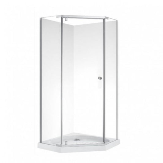 900mm Diamond Swing Door Shower Box Chrome