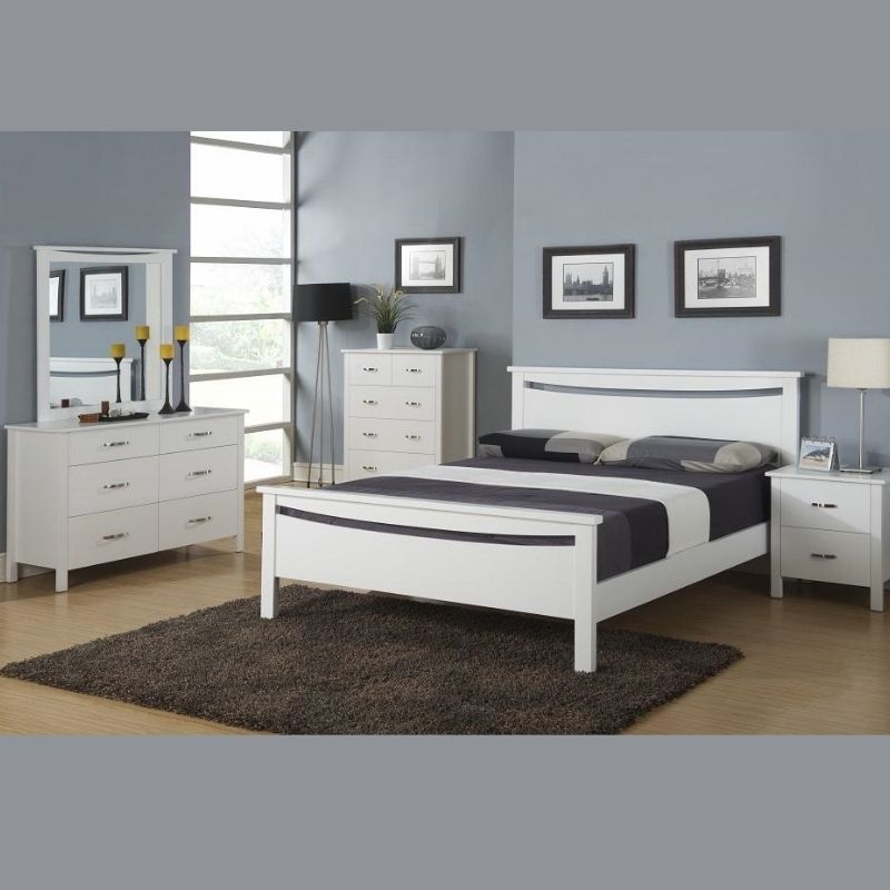 White Pine Wood 5 Pcs Bedroom Suite