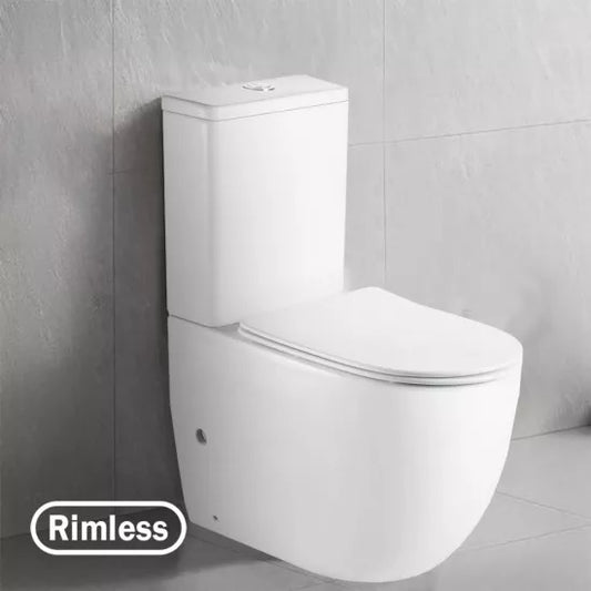 Ceramic White Boxrim Back To Wall Toilets Suite