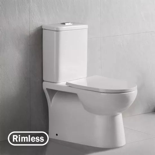 Ceramic White Rimless Back To Wall Toilets Suite