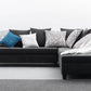 Black Fabric Lounge Suite with Ottoman NZ MADE