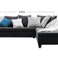 Black Fabric Lounge Suite with Ottoman NZ MADE