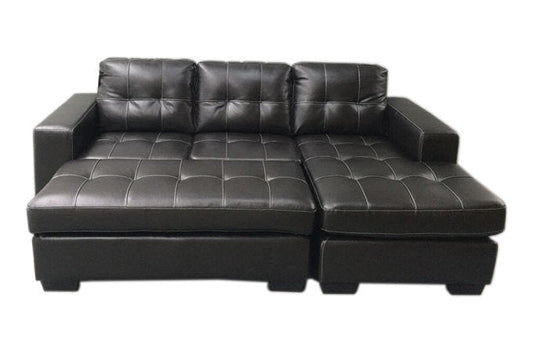 Dark Brown Corner Leather Lounge Suite