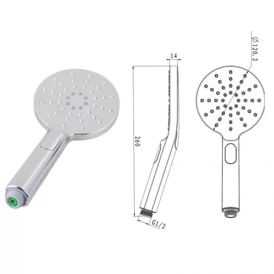 Round Twin Shower Set with ABS Top Shower Head Top Water Inlet