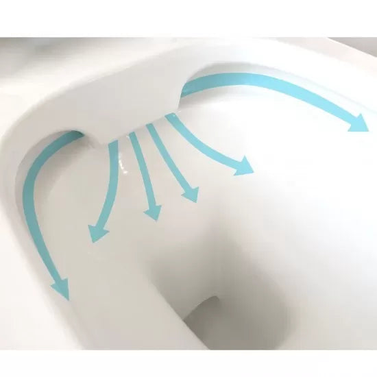 Ceramic White Rimless Back To Wall Toilets Suite