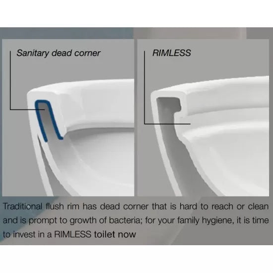 Ceramic White Boxrim Back To Wall Toilets Suite