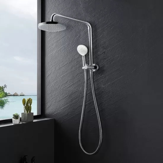 Round Twin Shower Set with ABS Top Shower Head Top Water Inlet