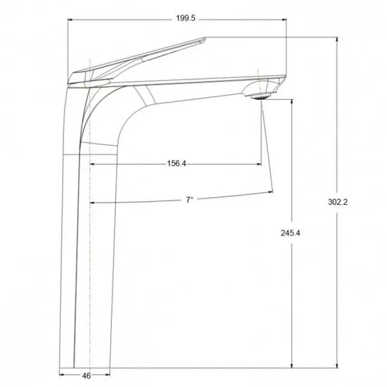 Chrome Tall Basin Mixer Tap Vanity Top Tap