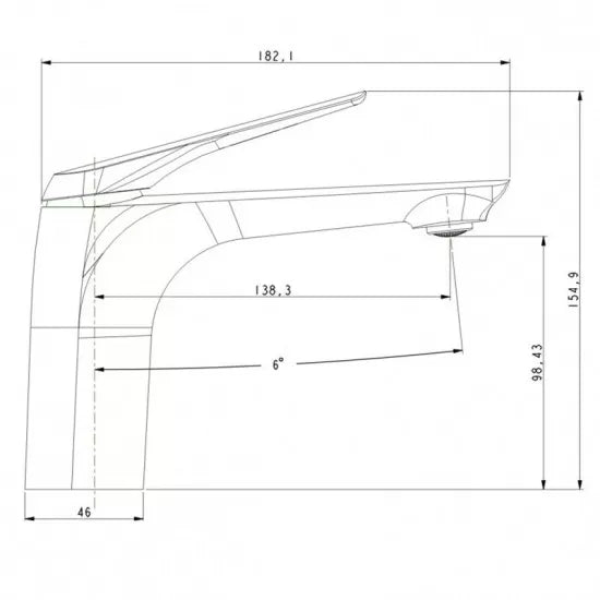 Basin Mixer Hot & Cold Tap Flick Handle