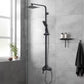 Black Twin Shower Set Bottom Water Inlet 3 Functions Handheld