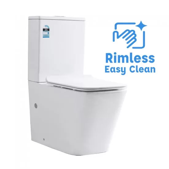 Rimless Two-piece White Color Toilets with Soft Closed Toilets Seat Cover with P/S Trap